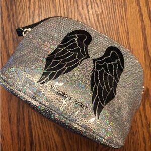 Victoria's Secret Angel Wings Silver Sequin makeup pouch (Limited Ed)